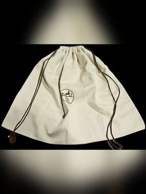 XL Hermes Double Lined Drawstring Cream Dust Bag Birkin Kelly Handbag Storage